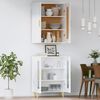 vidaXL Skř&iacute;ň highboard b&iacute;l&aacute; 69,5 x 34 x 180 cm kompozitn&iacute; dřevo