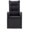 vidaXL 7dílný zahradní jídelní set s poduškami černý