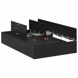 vidaXL R&aacute;m postele s &uacute;ložn&yacute;m prostorem Čern&yacute; dub 120 x 190 cm