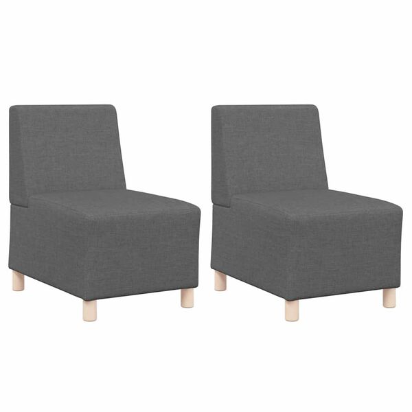 vidaXL Modulov&aacute; sedačka bez opěradel 2 pcs Tmavě &scaron;ed&aacute; 55 x 74 x 82 cm