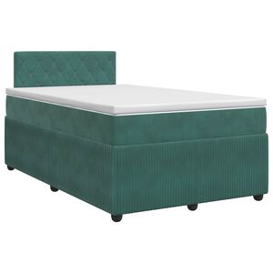 vidaXL Postel boxspring s matrac&iacute; Tmavě zelen&aacute; 120 x 200 cm Samet