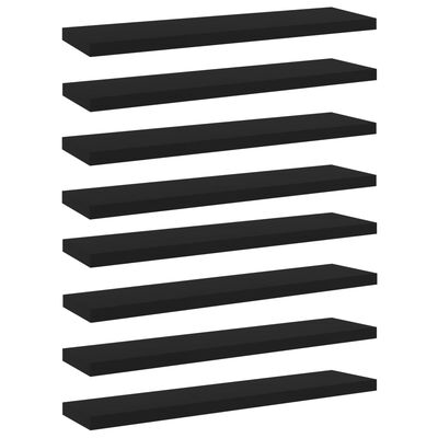 vidaXL Přídavné police 8 ks černé 40 x 10 x 1,5 cm dřevotříska
