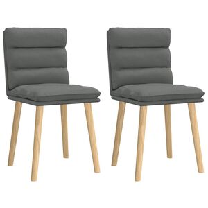 vidaXL J&iacute;deln&iacute; židle 2 ks tmavě &scaron;ed&eacute; textil