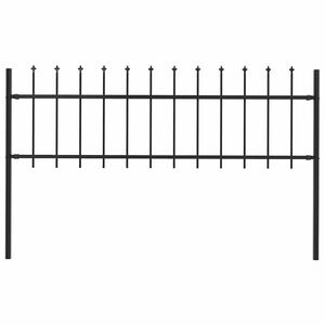 vidaXL Zahradn&iacute; plot Woerden s kop&iacute;m nahoře ocelov&yacute; 170 x 60 cm čern&yacute;