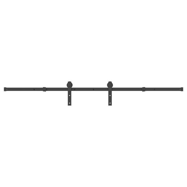 vidaXL Sada př&iacute;slu&scaron;enstv&iacute; pro posuvn&eacute; dveře 213,5 cm ocelov&aacute; čern&aacute;