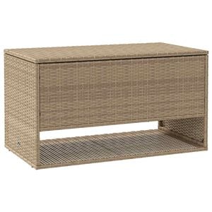 vidaXL Box na venkovn&iacute; pol&scaron;t&aacute;ř b&eacute;žov&aacute; 100x55x55,5 cm Poly ratan