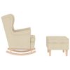 vidaXL Houpac&iacute; křeslo s podnožkou kr&eacute;mov&eacute; textil