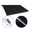 vidaXL Zatahovac&iacute; mark&yacute;za senzor větru a LED 500 x 300 cm antracitov&aacute;