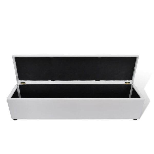 vidaXL Lavice s &uacute;ložn&yacute;m prostorem b&iacute;l&aacute; 168x44x44 cm