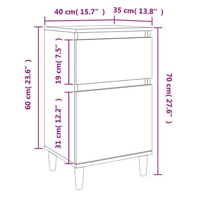 vidaXL Noční stolek bílý 40 x 35 x 70 cm