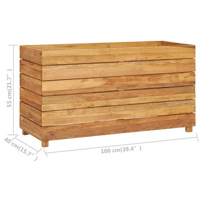 vidaXL Vyvýšený záhon 100 x 40 x 55 cm masivní teakové dřevo a ocel