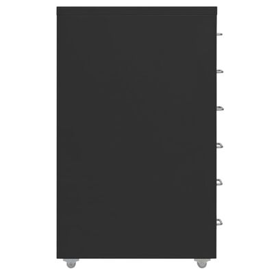 vidaXL Mobilní kartotéka černá 28 x 41 x 69 cm kov