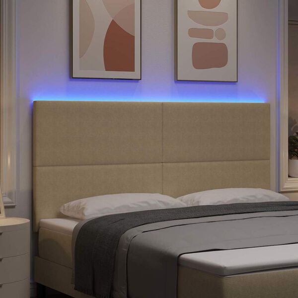 vidaXL LED hlavov&aacute; deska s čelo &Scaron;edozelen&aacute; 180 cm Polyester