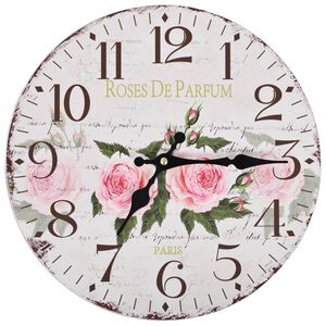 vidaXL Vintage n&aacute;stěnn&eacute; hodiny 30 cm květina