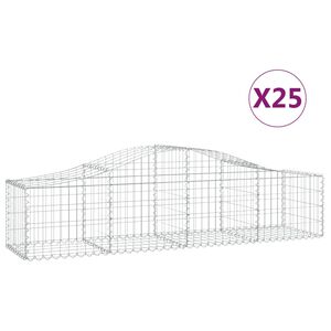 vidaXL Klenut&eacute; gabionov&eacute; ko&scaron;e 25 ks 200x50x40/60 cm pozinkovan&eacute; železo