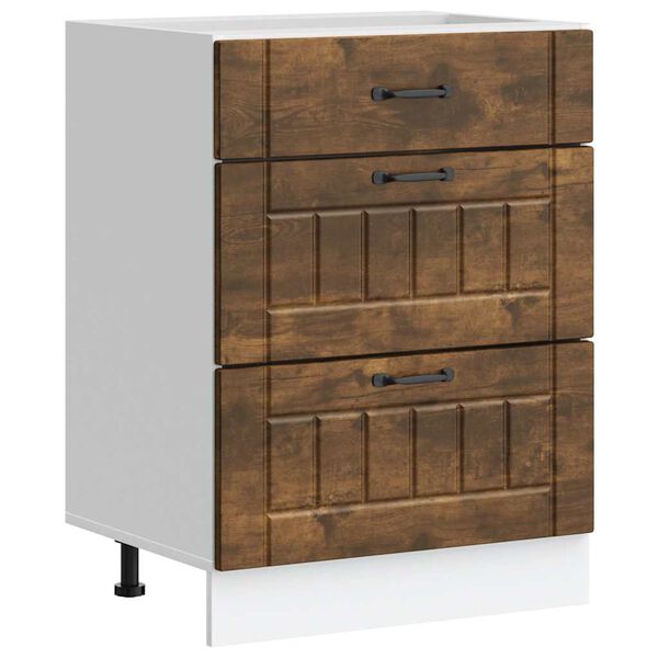 vidaXL Kuchyňsk&aacute; spodn&iacute; skř&iacute;ňka "Lucca" kouřov&yacute; dub kompozitn&iacute; dřevo