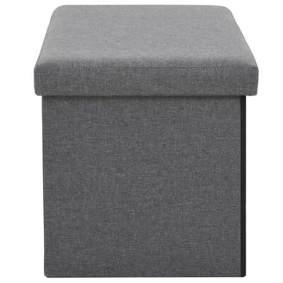 vidaXL Skládací úložná lavice umělý len 76 x 38 x 38 cm tmavě šedá