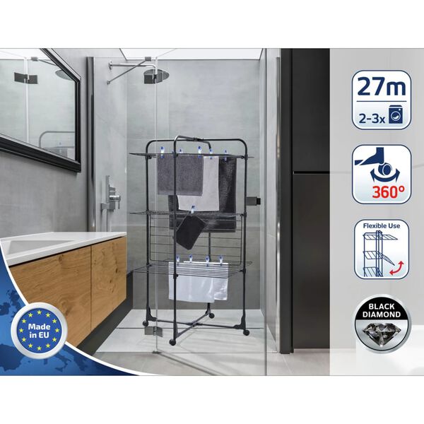 Leifheit Su&scaron;&aacute;k na pr&aacute;dlo Classic Tower 270 čern&yacute;