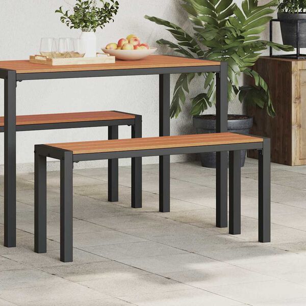 vidaXL Zahradn&iacute; lavice Hněd&aacute; 100 x 28 x 45cm Ocel