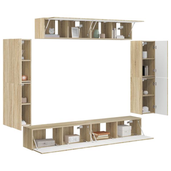 vidaXL Televizn&iacute; skř&iacute;ň 8 pcs Sonoma dub