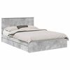 vidaXL Postel s &uacute;ložn&yacute;m prostorem s čelo Betonově &scaron;ed&aacute; 135 x 190 cm