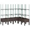 vidaXL Zahradn&iacute; truhl&iacute;k s trel&aacute;ž&iacute; hněd&yacute; 160 x 120 x 142,5 cm PP