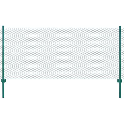 vidaXL Drátěný plot se sloupky ocel 25 x 0,5 m zelený