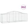 vidaXL Klenut&eacute; gabionov&eacute; ko&scaron;e 12 ks 200x50x60/80 cm pozinkovan&eacute; železo