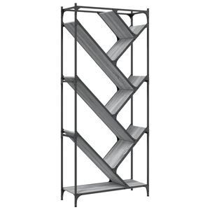vidaXL Knihovna &scaron;ed&aacute; sonoma 79 x 30 x 180 cm kompozitn&iacute; dřevo a kov