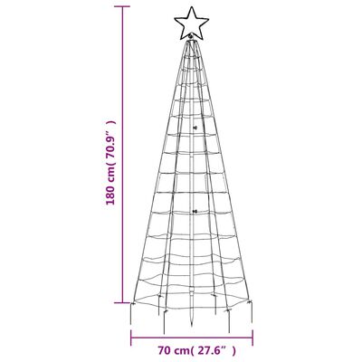 vidaXL Vánoční stromek kužel s hroty 220 teplých bílých LED 180 cm