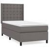 vidaXL Box spring postel s matrac&iacute; &scaron;ed&aacute; 100x200 cm uměl&aacute; kůže