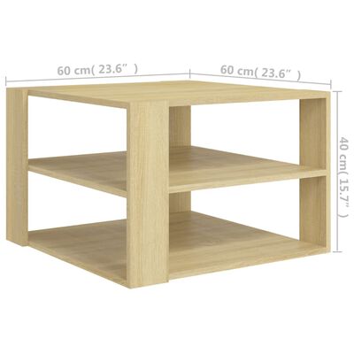 vidaXL Konferenční stolek dub sonoma 60 x 60 x 40 cm dřevotříska