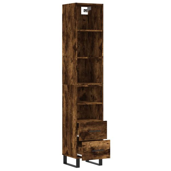 vidaXL Skř&iacute;ň highboard kouřov&yacute; dub 34,5 x 34 x 180 cm kompozitn&iacute; dřevo