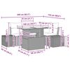 vidaXL Sada zahradních pohovek s polštářem 5 pcs Světle šedá polyratan