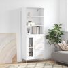 vidaXL Skř&iacute;ň highboard b&iacute;l&aacute; 69,5 x 34 x 180 cm kompozitn&iacute; dřevo
