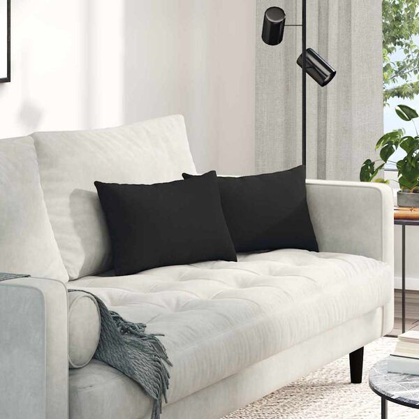 vidaXL Pohovkov&eacute; pol&scaron;t&aacute;ře 2 pcs Čern&aacute; 50 x 30 cm textil