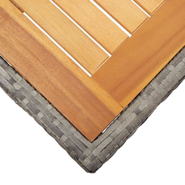 vidaXL Zahradn&iacute; stůl &scaron;ed&yacute; 190 x 90 x 75 cm polyratan a ak&aacute;ciov&eacute; dřevo