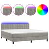 vidaXL Box spring postel s matrac&iacute; a LED světle &scaron;ed&aacute; 180x200 cm samet