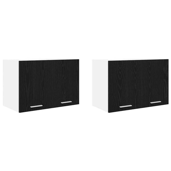 vidaXL Z&aacute;věsn&aacute; skř&iacute;ňka 2 pcs Čern&yacute; dub a b&iacute;l&aacute; 60 x 31 x 40 cm