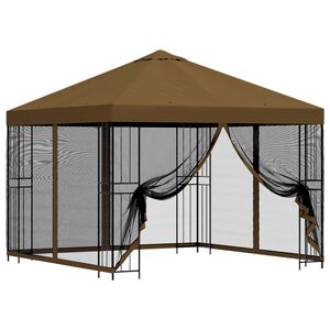 vidaXL Zahradn&iacute; alt&aacute;n se stěnami 3 x 3 m Taupe Polyester a ocel