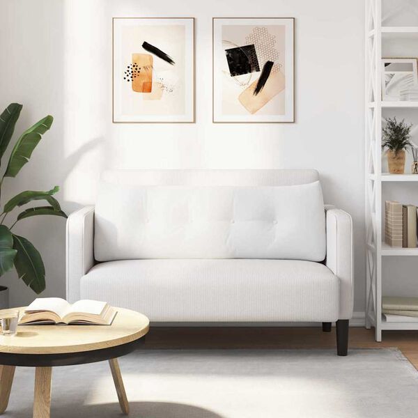 vidaXL Pol&scaron;t&aacute;ř na z&aacute;da B&iacute;l&aacute; 140 x 24 x 50 cm textil