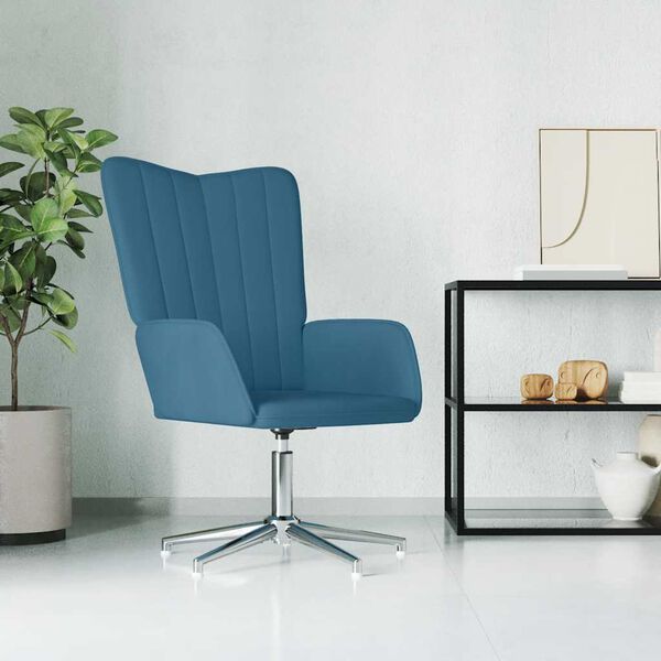 vidaXL Relaxačn&iacute; křeslo modr&eacute; samet