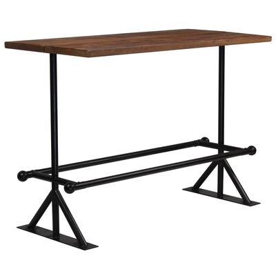 vidaXL Barový stůl masivní recyklované dřevo 150x70x107 cm tmavě hnědý