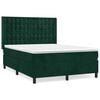 vidaXL Box spring postel s matrac&iacute; tmavě zelen&aacute; 140x190 cm samet