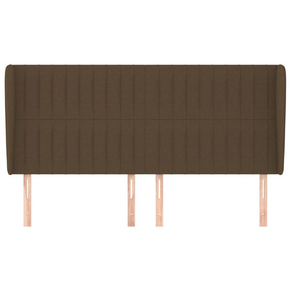 vidaXL Čelo postele typu u&scaron;&aacute;k tmavě hněd&eacute; 183x23x118/128 cm textil