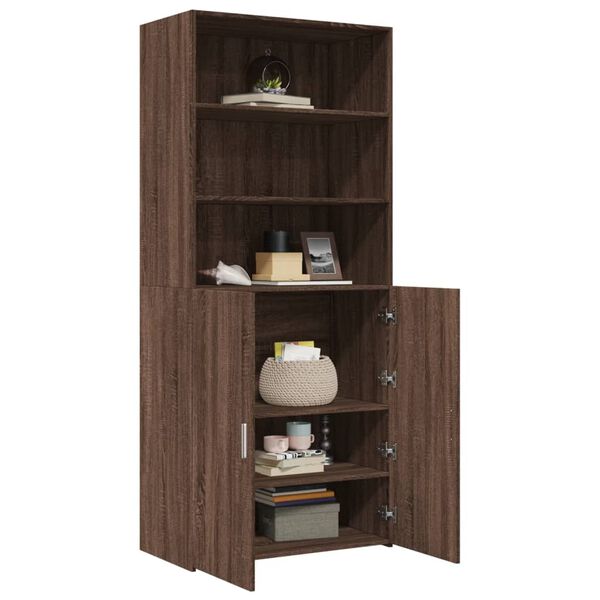 vidaXL Skř&iacute;ň highboard hněd&yacute; dub 80 x 42,5 x 185 cm kompozitn&iacute; dřevo