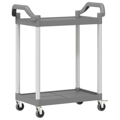 vidaXL 2patrový vozík šedý 81 x 41 x 92 cm hliník