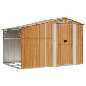 vidaXL Zahradn&iacute; kůlna světle hněd&aacute; 277x192,5x179 cm pozinkovan&aacute; ocel