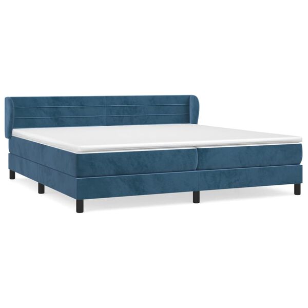 vidaXL Box spring postel s matrac&iacute; tmavě modr&aacute; 200x200 cm samet