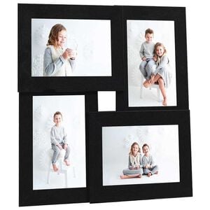 vidaXL Kol&aacute;žov&yacute; fotor&aacute;meček na 4 obr&aacute;zky (10 x 15 cm) čern&yacute; MDF